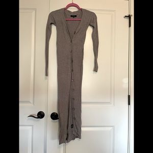 Grey floor length sweater